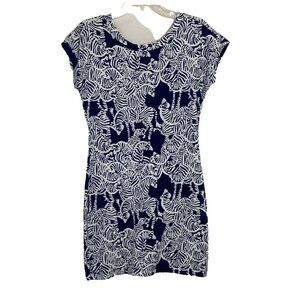Lilly Pulitzer Womens Dress XS Blue & White Zebra Print Anastasia French Terry